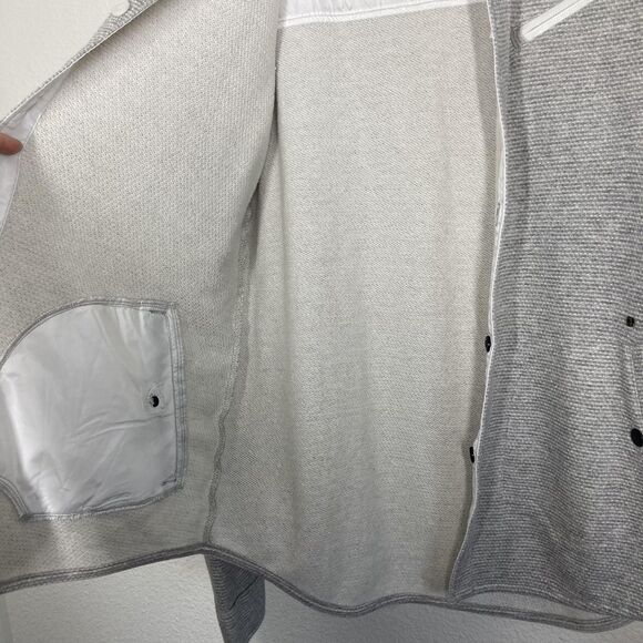 Slvdr Jacket Mens Medium Gray Shirt Jacket Shacket Zip Chest Pocket Lined Snaps - Picture 16 of 16